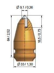 Punta di trencher rotonda per troncher gambo gambo BG25-09.3364
