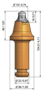 Punta di trencher a gambo a gambo rotondo BG22F-65.3846