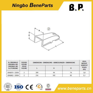 Attrezzature per l'edilizia 33004 Adattatore per denti della benna