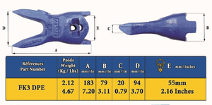 Dente di tigre per secchiello Feurst FK3 DPE