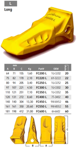 Escavatore BYG a denti lunghi FC 600 L 6I-6602