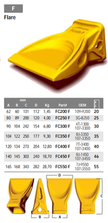 Caricatore BYG | Denti Escavatore FC550 F