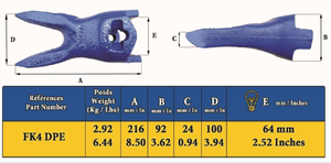 Dente di tigre per secchiello Feurst FK4 DPE